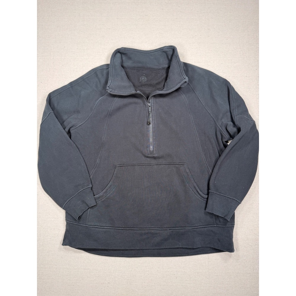 Lululemon Scuba Oversized Half-Zip Hoodie Black Fleece Sweatshirt Women XL/XXL
